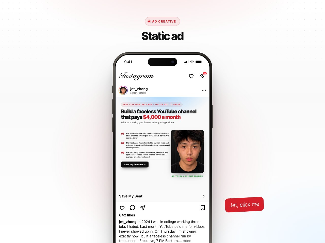 Static ad preview